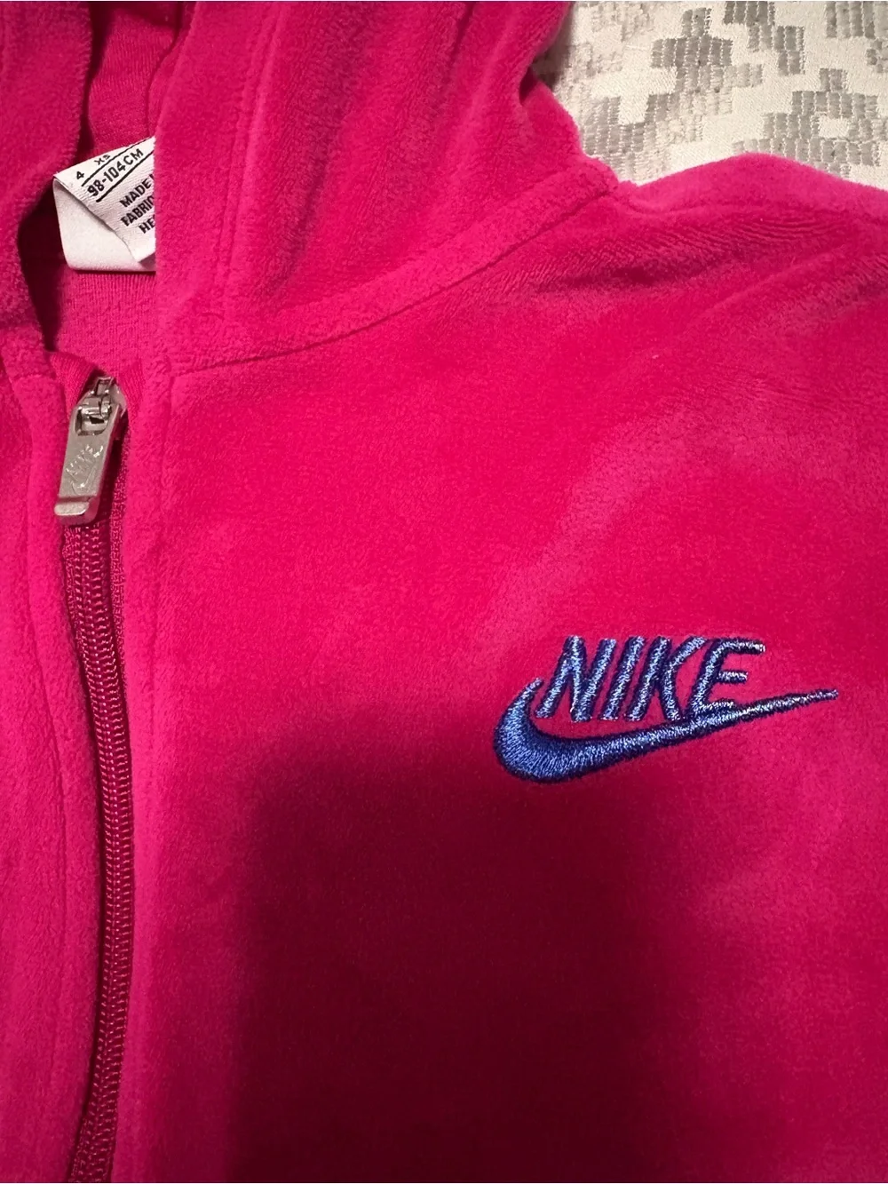 Nike Girls Pink Velour Tracksuit Set Size 3T-4T